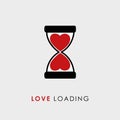 Love loading typography with hourglass