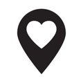 Love location icon concept with heart