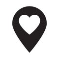 Love location icon concept with heart Royalty Free Stock Photo
