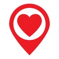 Love location icon concept