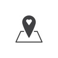Love location icon vector