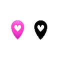 Love Location Point Logo Icon in Pixel Art