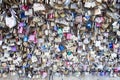 Love lock on a bridge in Paris, France Eternity connection Love symbol.