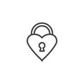 Love Lock line icon