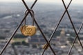 Love lock on top of Eiffel Tower