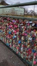 Love locks on a bridge in Hamburg, Germany