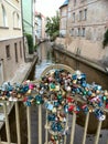 Love locks bridge in Prague Royalty Free Stock Photo