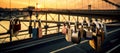 Love locks on the Brooklyn Bridge Royalty Free Stock Photo