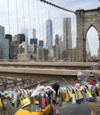 Love locks on the Brooklyn Bridge Royalty Free Stock Photo