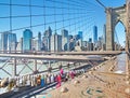 Love locks on the Brooklyn Bridge, New York Royalty Free Stock Photo