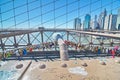 Love locks on the Brooklyn Bridge, New York Royalty Free Stock Photo