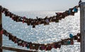 Love locks at the harbor entrance from BÃÂ¼sumer harbor