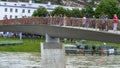 Love locks on Makartsteg bridge over the Salzach River in Salzburg ,Austria Royalty Free Stock Photo