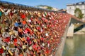 Love Locks on the Makartsteg Bridge Salzburg Austria Royalty Free Stock Photo