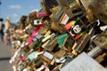 Love locks on Paris bridge