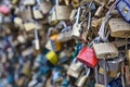 Love locks - Pont de l`ArchevÃÂªchÃÂ©, Paris, France Royalty Free Stock Photo