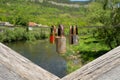 Love locks on Vladishki wooden bridge in Veliko Tarnovo