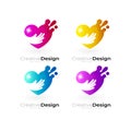 Love logo with hand design combination, social logos Royalty Free Stock Photo