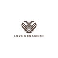 Love logo ornament mandala decoration design vector Royalty Free Stock Photo