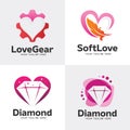 Love Logo Set Design Template Collection Royalty Free Stock Photo