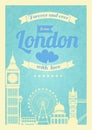 Love London vintage retro poster