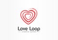 Love loop creative symbol concept. Valentine day, wedding card. Abstract spiral, sex shop business logo idea. Hand drawn