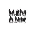 Parent and Family Activity Silhouettes Royalty Free Stock Photo