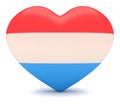 Luxembourgian Flag Heart, 3d illustration