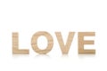 Love made of wooden letters isolated on background Royalty Free Stock Photo