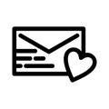 Love mail icon or logo isolated sign symbol vector illustration Royalty Free Stock Photo