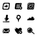 Love mail icons set, simple style Royalty Free Stock Photo