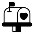 love mailbox, postbox black vector