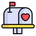 love mailbox, postbox color line