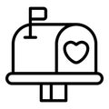 love mailbox, postbox simple line