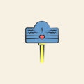 love mailbox sketch illustration. Element of colored wedding icon for mobile concept and web apps. Sketch style love mailbox icon