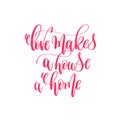 Love makes a house a home - hand lettering calligraphy quote