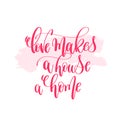 Love makes a house a home - hand lettering inscription text