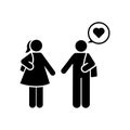 In love, man, woman, student icon. Element of education pictogram icon. Premium quality graphic design icon. Signs and symbols Royalty Free Stock Photo