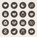 Love, marriage, engagement and Valentins day icon set Royalty Free Stock Photo