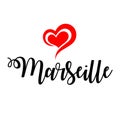 Love Marseille handwritting Royalty Free Stock Photo