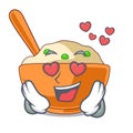 In love mashed potato in the shape mascot Royalty Free Stock Photo
