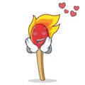 In love match stick mascot cartoon