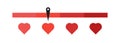 Love measuring vector illustration. Heart scale. Valentine day card design