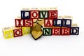 Love message all you need blocks Royalty Free Stock Photo