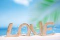 Love message on beach