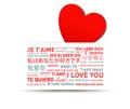 Love message card from the world