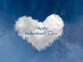Love message, on a cloud in the form of a heart, the inscription Happy Valentines Day
