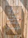 A love message on the wood board Royalty Free Stock Photo