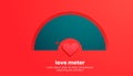 The love meter chart. The romantic infographic with a heart. The minimal template design in red colors for 14 Royalty Free Stock Photo