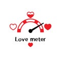Love meter flat icon. Heart indicator vector Royalty Free Stock Photo